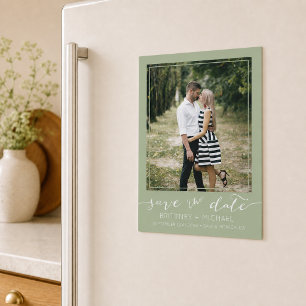 Photo Modern Sage Green Simple Save the Date