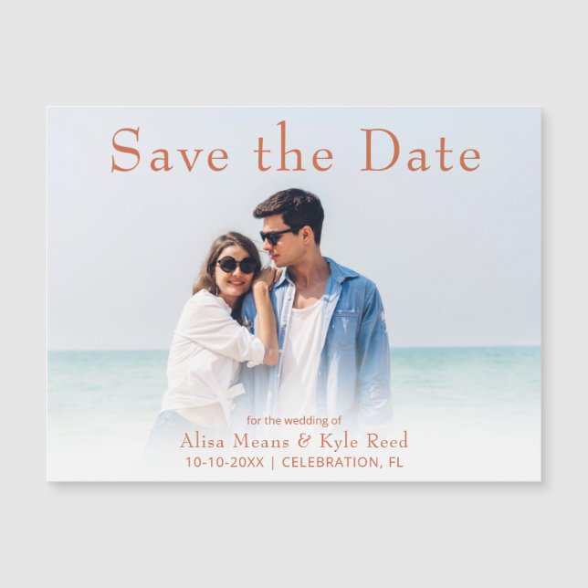 Photo Modern Save the Date Announcement Magnet (Front)