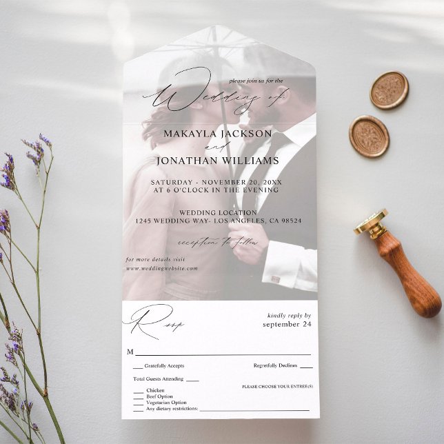 Photo Modern Vertical 4 Wedding All In One Invitation (Creator Uploaded)