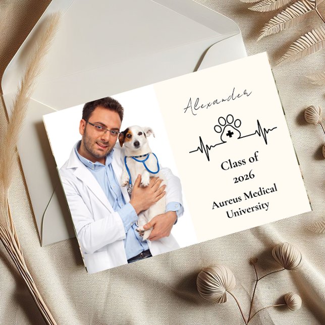  Photo Modern Vet Med Graduation Party Announcement (Creator Uploaded)