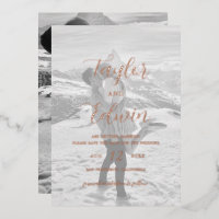 Photo Modern Wedding Save The Date Rose Gold