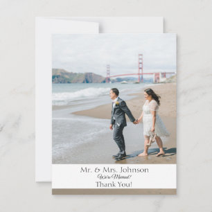 Photo Modern Wedding Thank You Card- Lower Bar