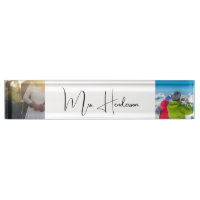 Photo Monogram Desk Name Plate