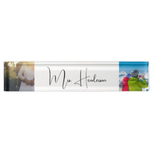 Photo Monogram Desk Name Plate