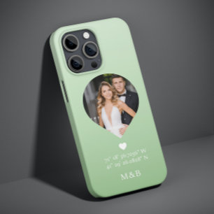 Photo Monogram Romantic Heart Coodinates Modern iPhone 14 Case