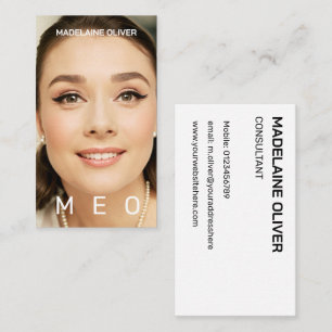 Photo Monogram Simple Elegant Business Card 