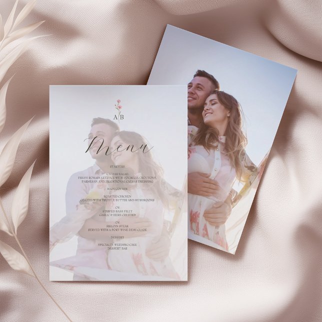 Photo Monogram Wedding Menu (Creator Uploaded)