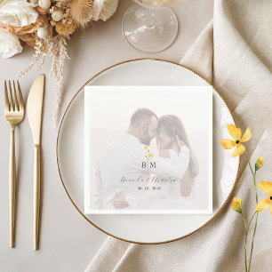Photo Monogram Wedding Napkin