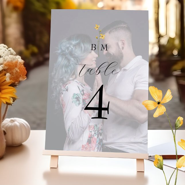 Photo Monogram Wedding Table Number (Creator Uploaded)