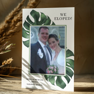 Photo Monstera We eloped Wedding Announcement 