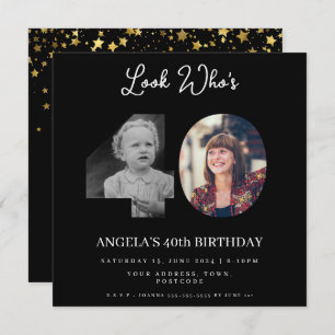 photo Montage Birthday party 40 years old Invitation