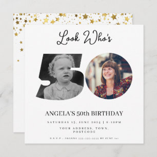 photo Montage Birthday party 50 years old Invitation