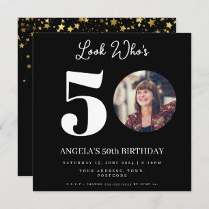 photo Montage Birthday party 50 years old Invitation