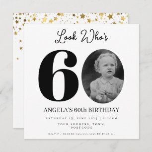 photo Montage Birthday party 60 years old Invitation