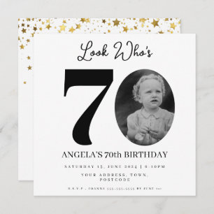 photo Montage Birthday party 70 years old Invitation