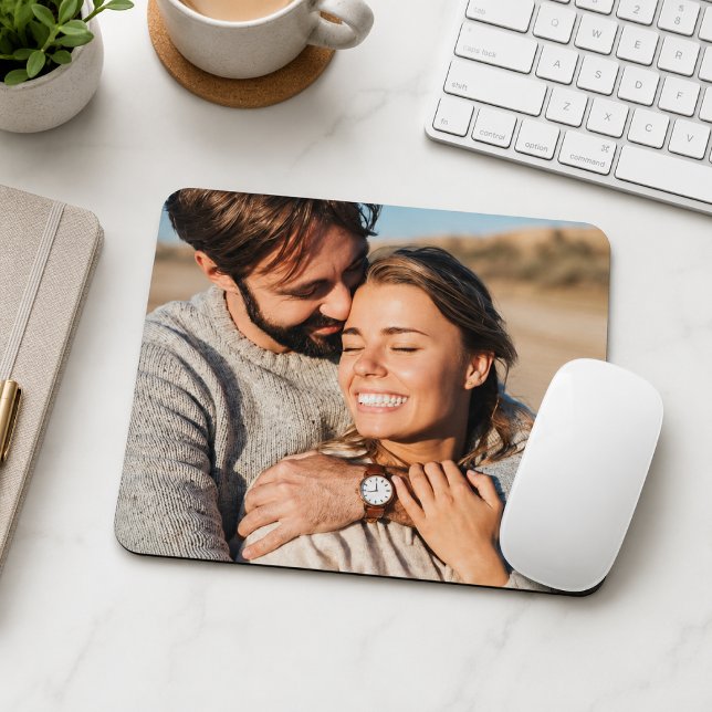 Photo Mouse Pad | Personalised Couple Office Desk  (Personalized couple photo mouse pad for office desks, home workspaces, and daily use.)