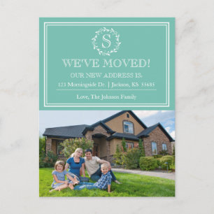 Photo Moving Announcement (changeable colour) Postcard