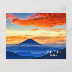 Photo Mt. Fuji Volcano Japan at Sunset Postcard