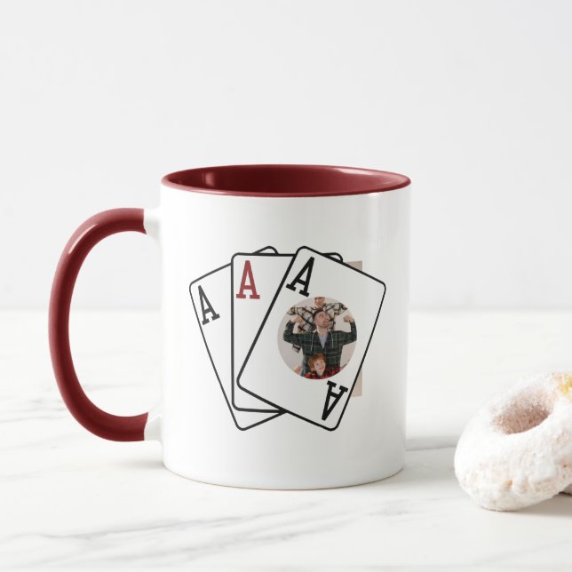 Photo Mug with Three Aces: Create the Perfect Gift (With Donut)