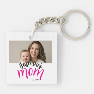 Photo Mum Established Child Name Custom Year Mama Key Ring