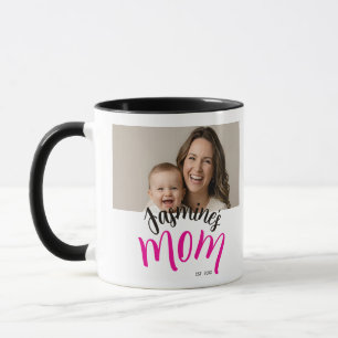 Photo Mum Established Child Name Custom Year Mama Mug