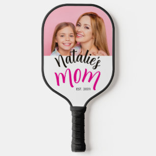 Photo Mum Established Child Name Custom Year Mama Pickleball Paddle