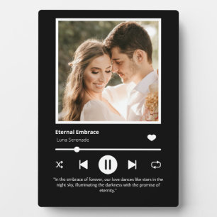 Photo Music Player Personalised Black Plaque