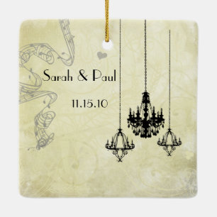 Photo Musical Black & Grey 3 Chandeliers Ceramic Tree Decoration
