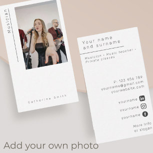Photo musician modern minimalist Business Card