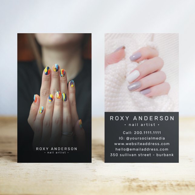 Photo Nail Artist Technician Business Card (Creator Uploaded)