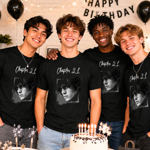 Photo name 21st birthday black white T-Shirt