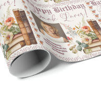 Photo Name Age Text Book Lover Watercolor Style