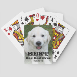 Photo Name Best Dog Dad Modern Poker Playing Cards