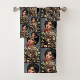 Photo Name Birthday I Love You For Family Friends Bath Towel Set