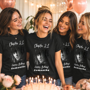 Photo name black 21st birthday T-Shirt