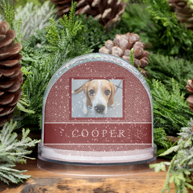 PHOTO NAME ELEGANT MAROON RED CREAM FOLIAGE   SNOWGLOBE (Winter)