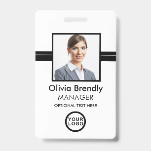 Photo Name Employee ID Badge   Black White