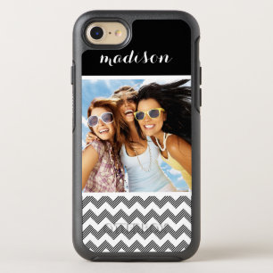 Photo & Name Geometric zigzag pattern OtterBox Symmetry iPhone 8/7 Case