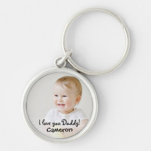 Photo Name I love you Daddy Father's day Key Ring