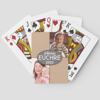 Photo Name Personalised EUCHRE & Poker Gift      Playing Cards