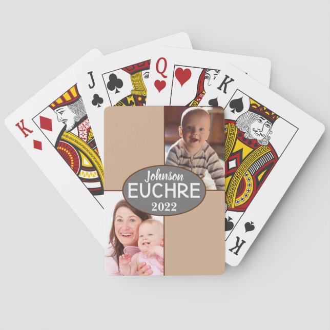 Photo Name Personalised EUCHRE & Poker Gift      Playing Cards (Back)
