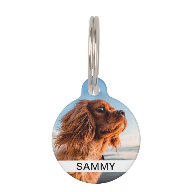 Photo & Name Pet ID Tag White (Front)