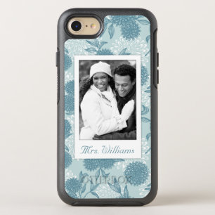 Photo & Name Retro Floral Pattern 2 2 OtterBox Symmetry iPhone 8/7 Case