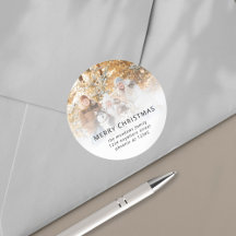 Photo Name Return Address Merry Christmas 