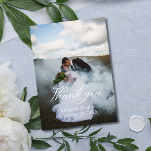 Photo Names and Date Wedding Thank You Card