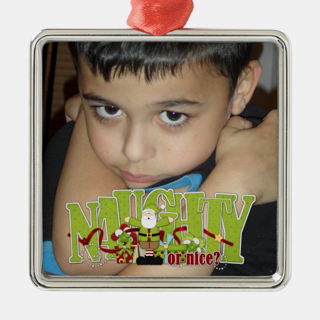 Photo Naughty or Nice Ornament (Front)