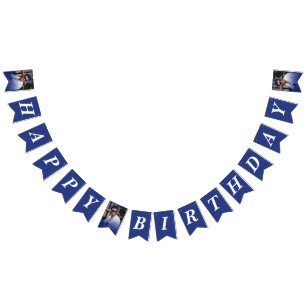 Photo Navy Gradient Happy Birthday Bunting