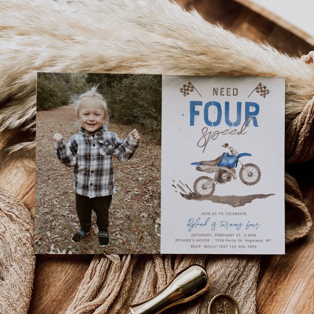 Photo Need FOUR Speed Birthday Invitation (Creator Uploaded)
