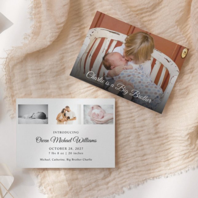 Photo New Baby Big Brother Birth Announcement (Creator Uploaded)