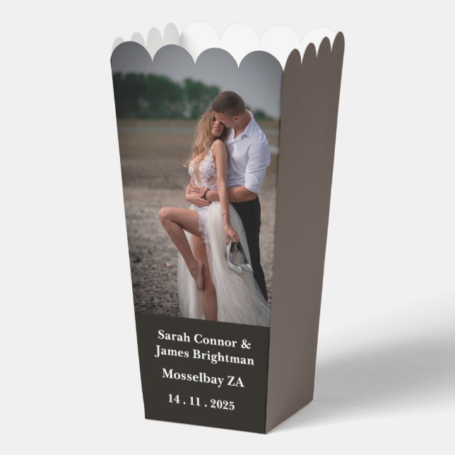 Photo Newlywed Wedding Thank You Favour Boxes (Back)